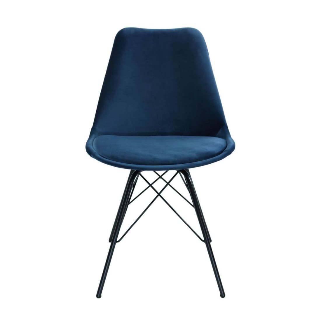 Kick Kuipstoel Velvet Zwart Frame - Donkerblauw - Velvet