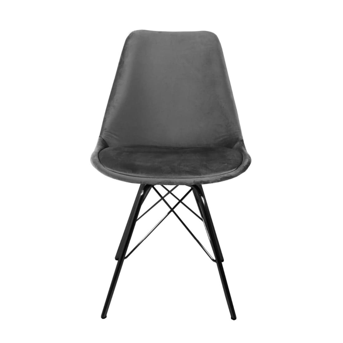 Kick Kuipstoel Velvet Zwart Frame - Donkergrijs - Velvet