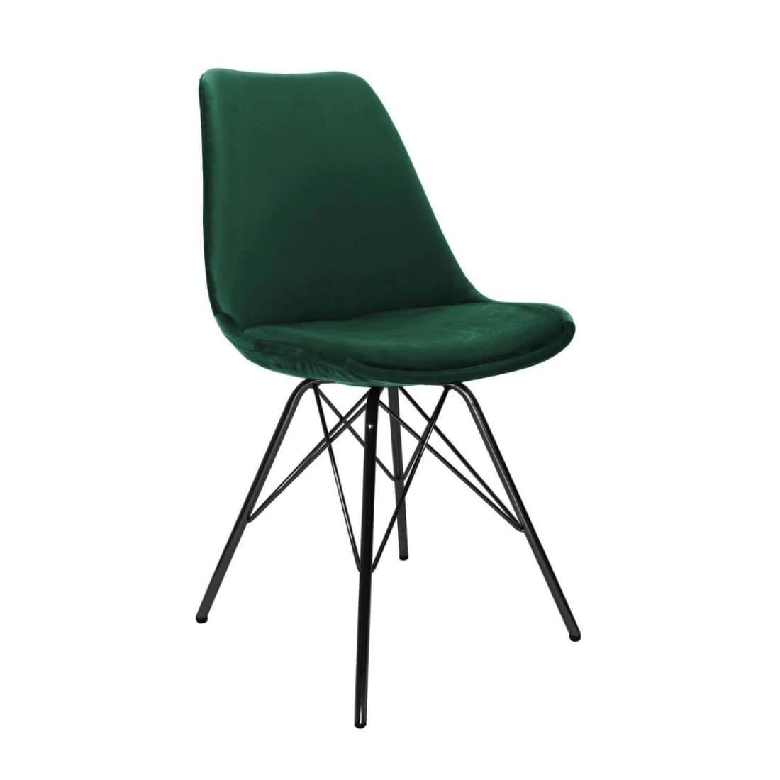Kick Kuipstoel Velvet Zwart Frame - Donkergroen - Velvet