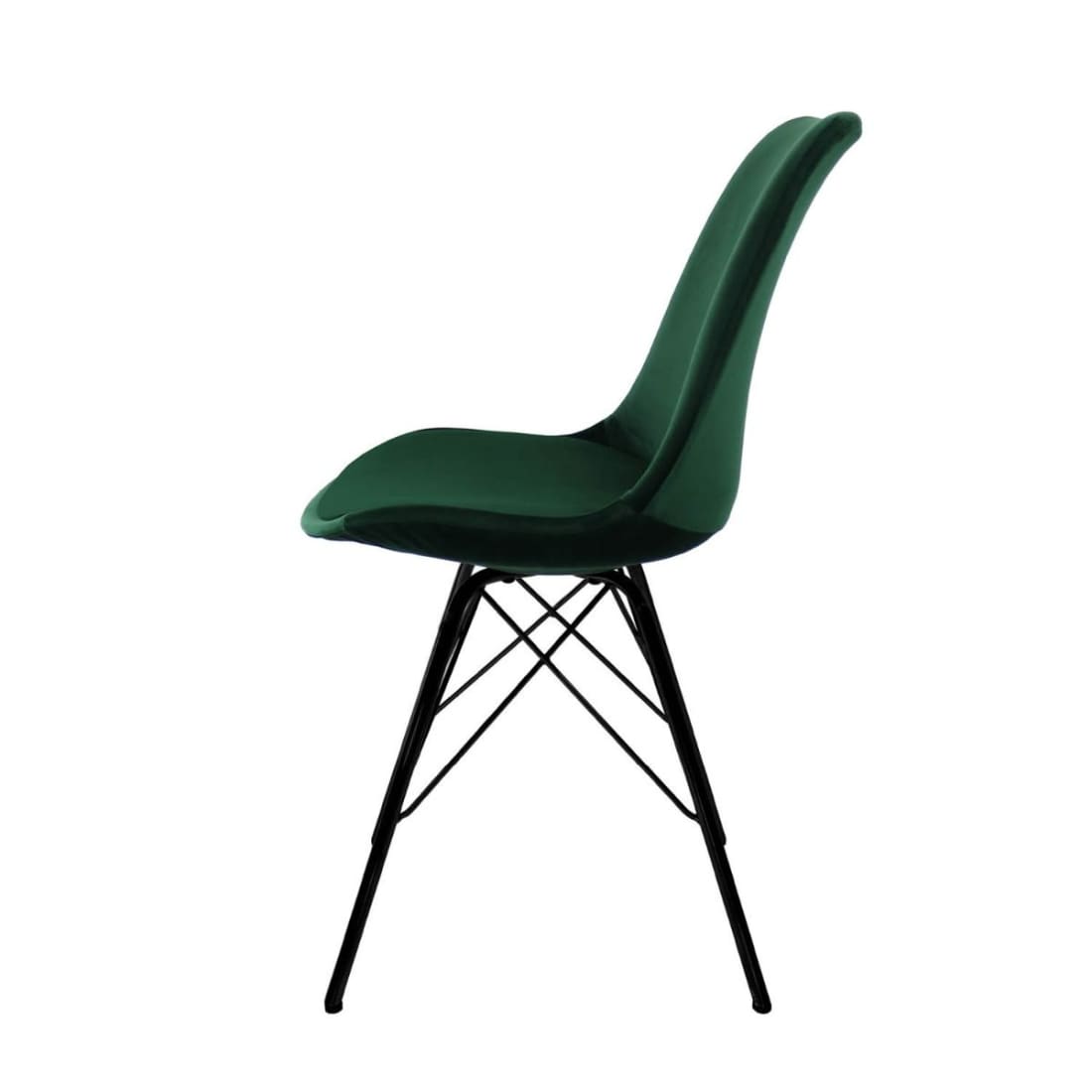 Kick Kuipstoel Velvet Zwart Frame - Donkergroen - Velvet