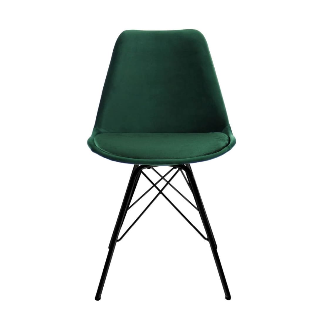 Kick Kuipstoel Velvet Zwart Frame - Donkergroen - Velvet