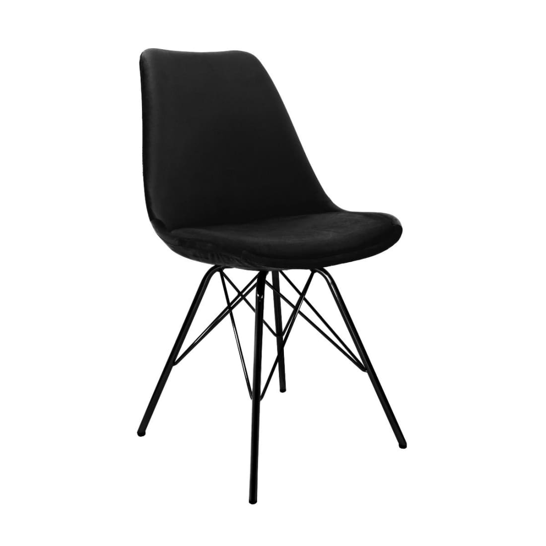 Kick Kuipstoel Velvet Zwart Frame - Zwart - Velvet