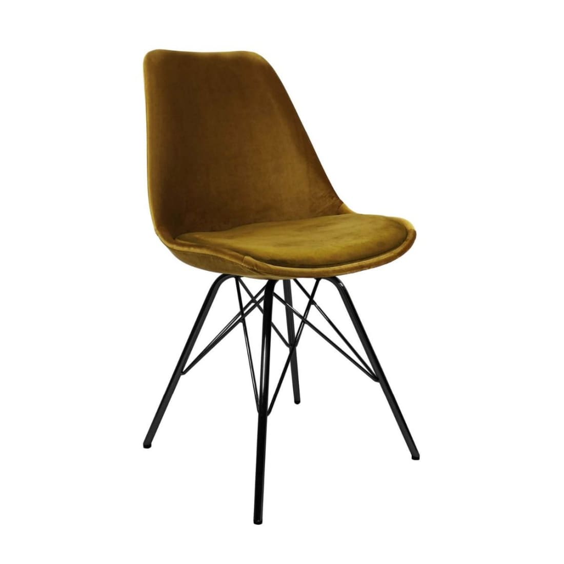 Kick Kuipstoel Velvet Zwart Frame - Goud - Velvet