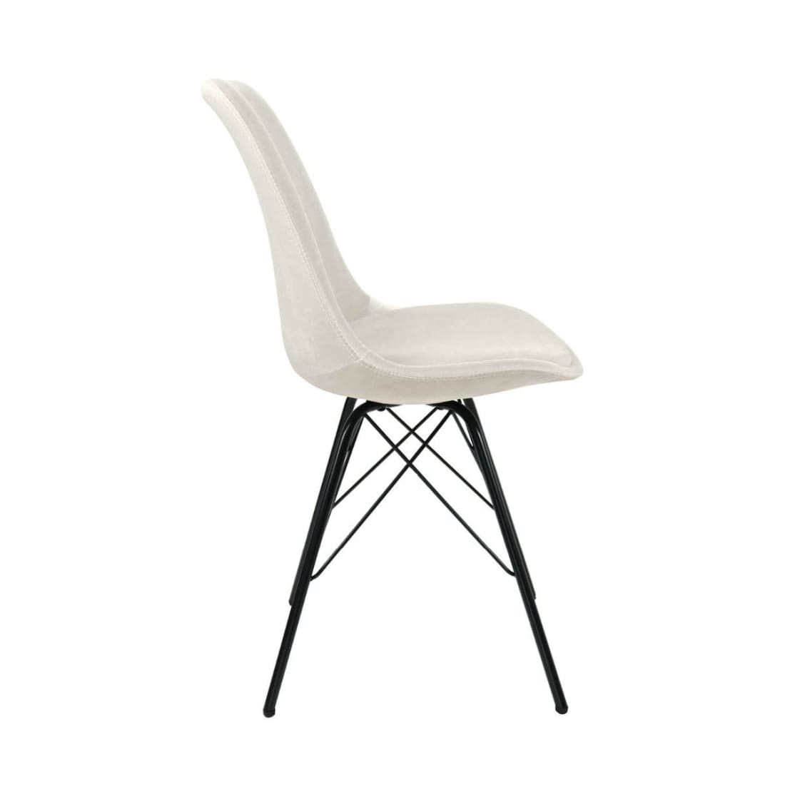 Kick Kuipstoel Velvet Zwart Frame - Ivoor - Velvet