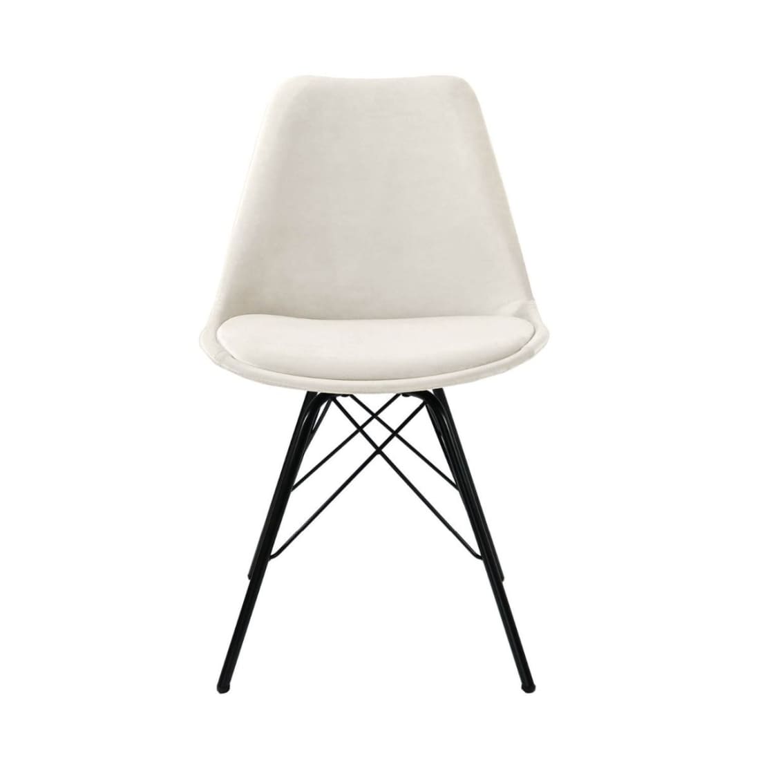 Kick Kuipstoel Velvet Zwart Frame - Ivoor - Velvet