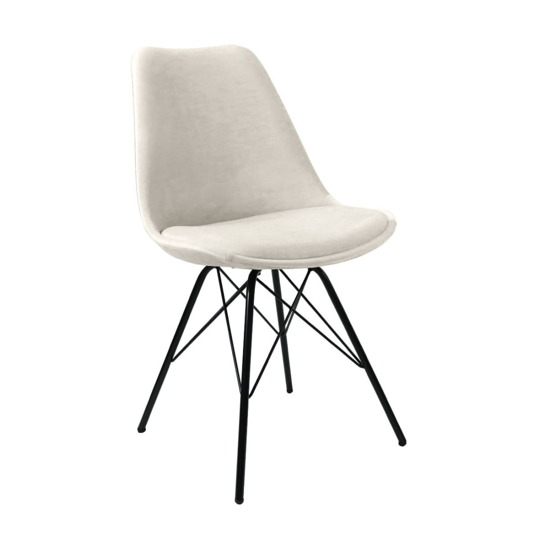 Kick Kuipstoel Velvet Zwart Frame - Ivoor - Velvet