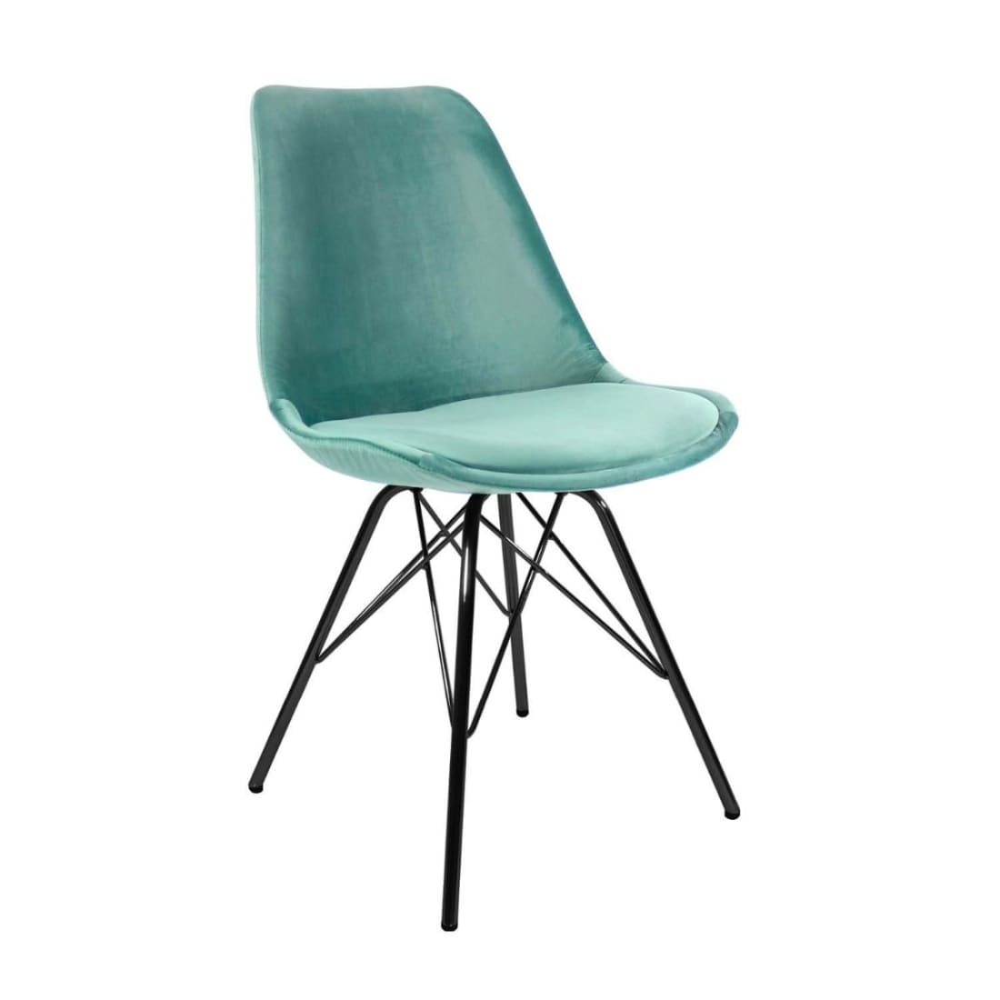 Kick Kuipstoel Velvet Zwart Frame - Mintgroen - Velvet