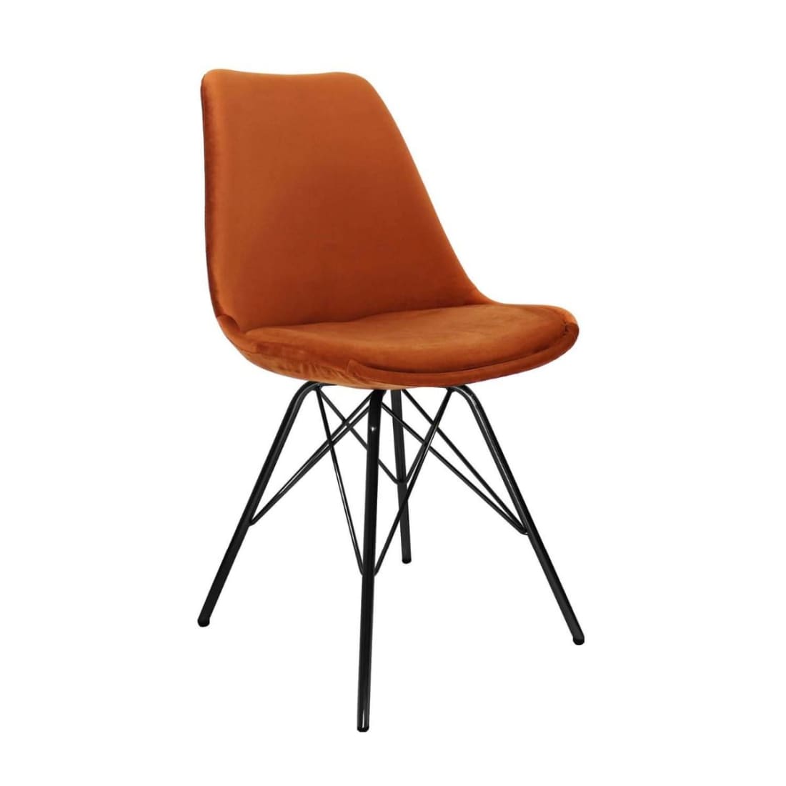 Kick Kuipstoel Velvet Zwart Frame - Oranje - Velvet