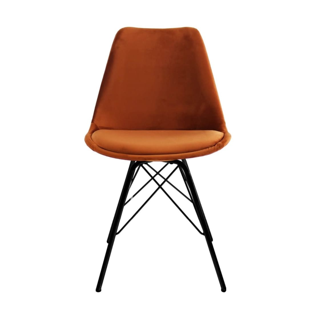 Kick Kuipstoel Velvet Zwart Frame - Oranje - Velvet
