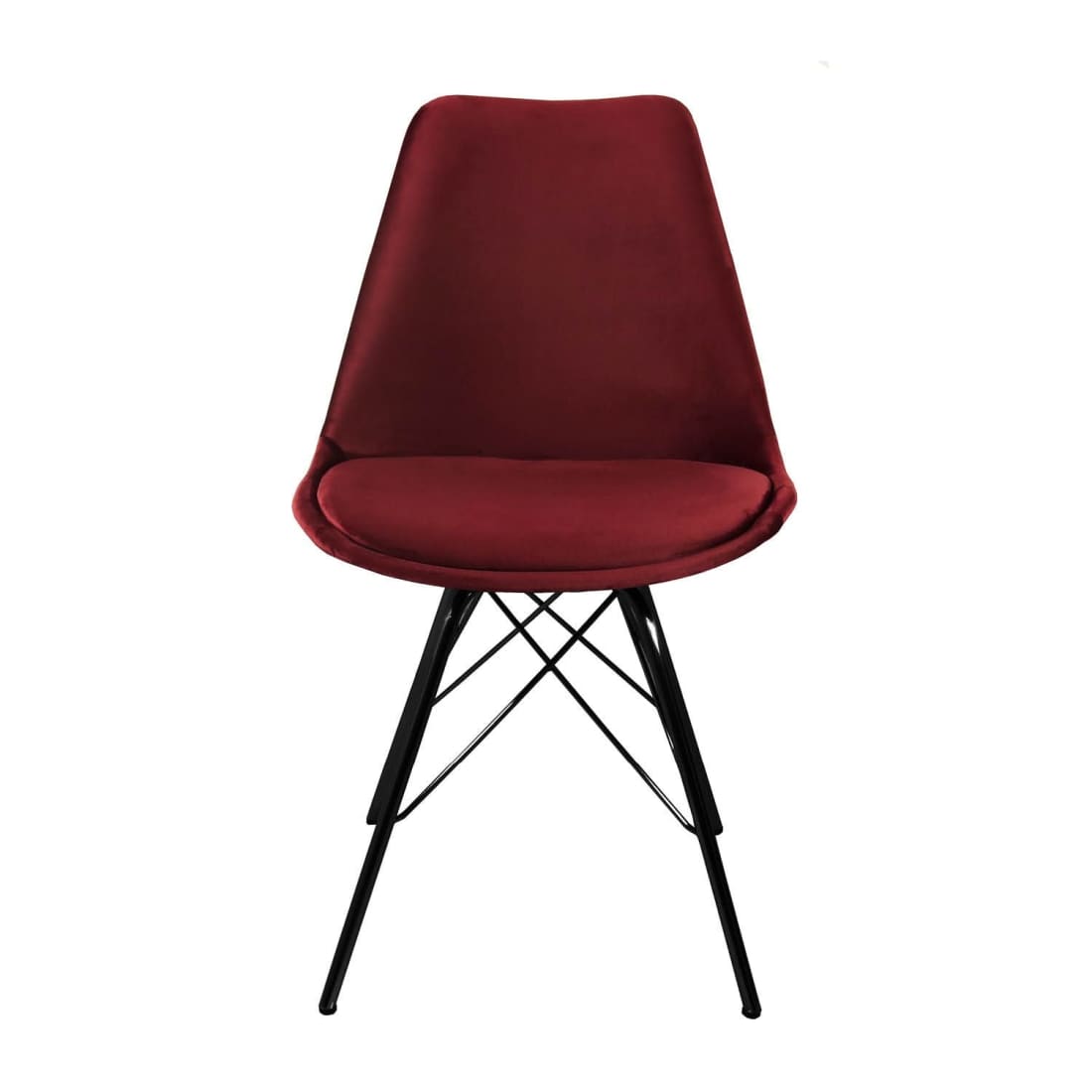 Kick Kuipstoel Velvet Zwart Frame - Rood - Velvet