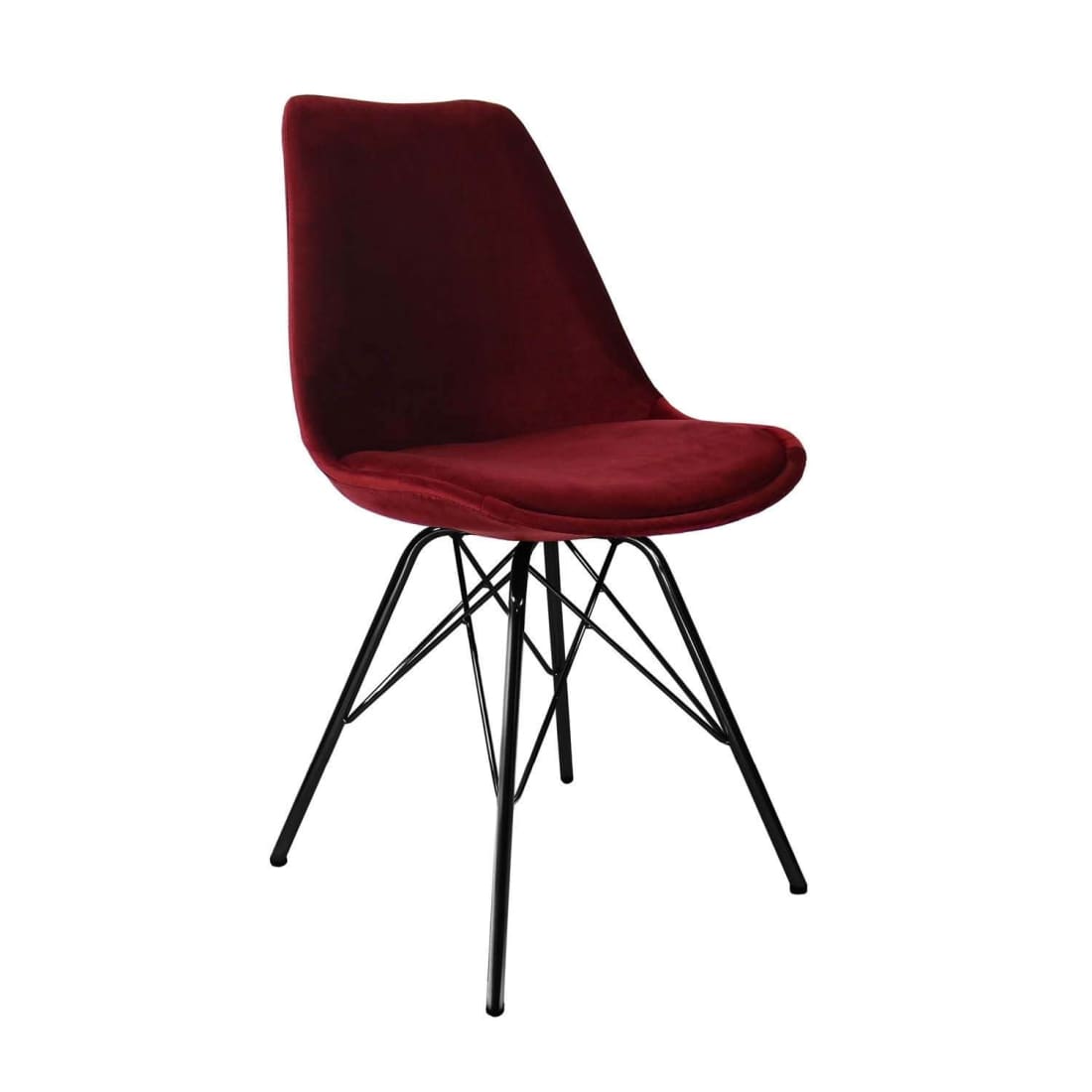 Kick Kuipstoel Velvet Zwart Frame - Rood - Velvet