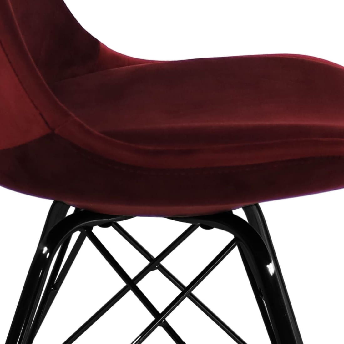 Kick Kuipstoel Velvet Zwart Frame - Rood - Velvet