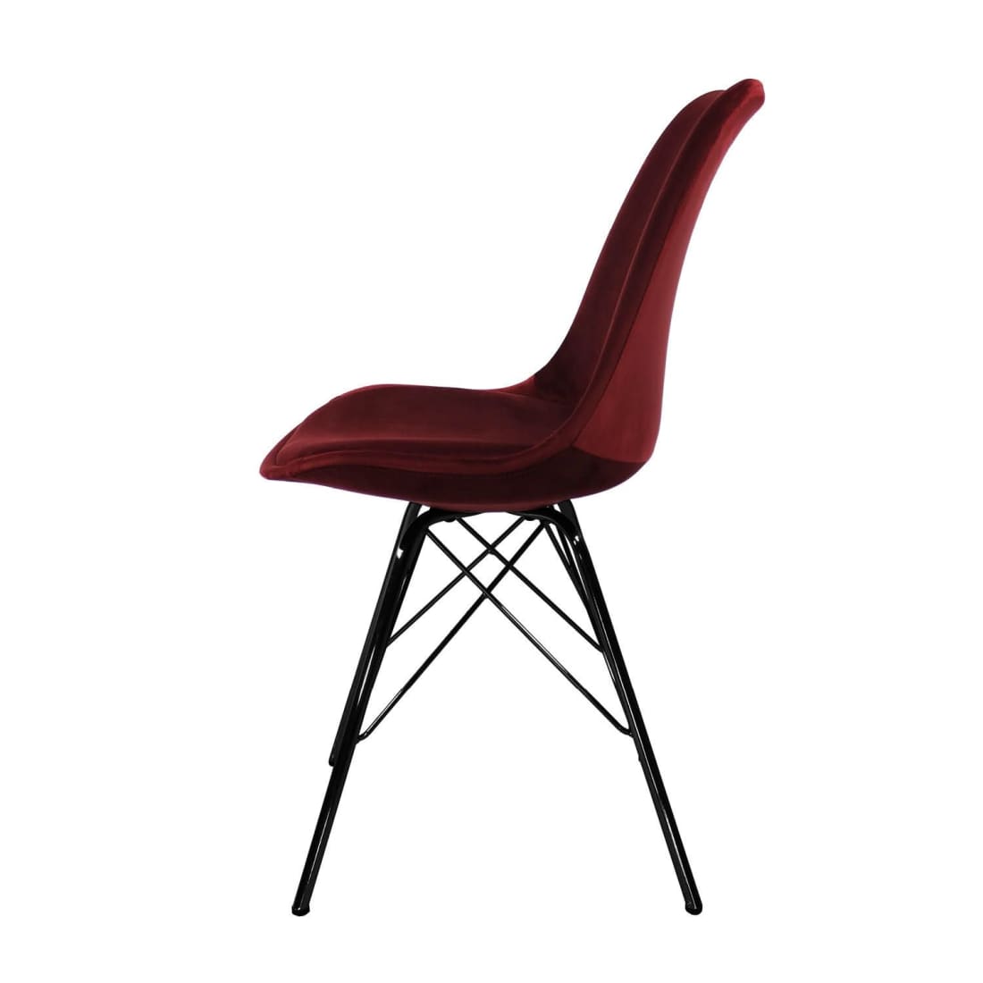 Kick Kuipstoel Velvet Zwart Frame - Rood - Velvet