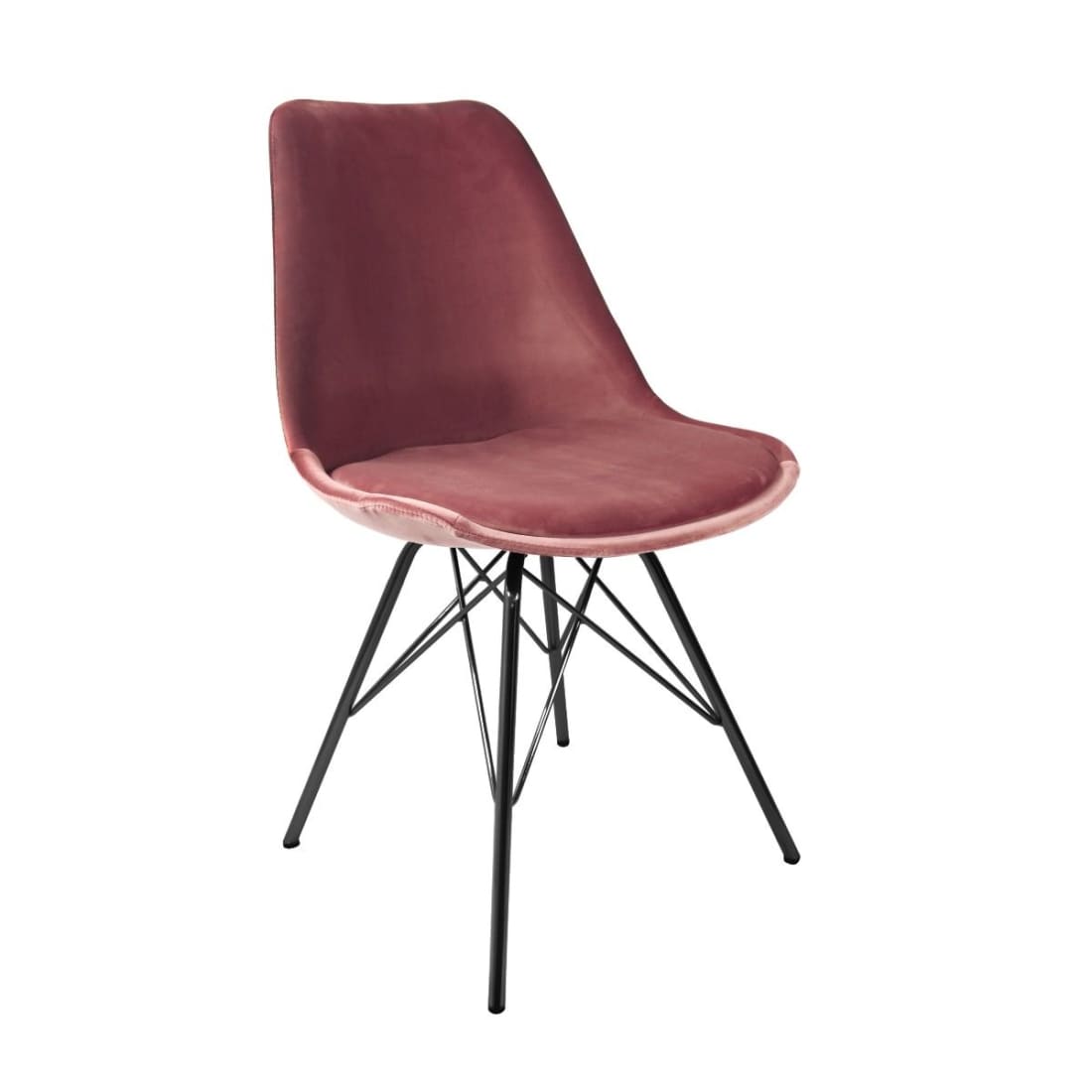 Kick Kuipstoel Velvet Zwart Frame - Roze - Velvet