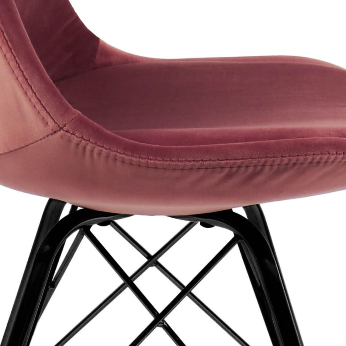 Kick Kuipstoel Velvet Zwart Frame - Roze - Velvet