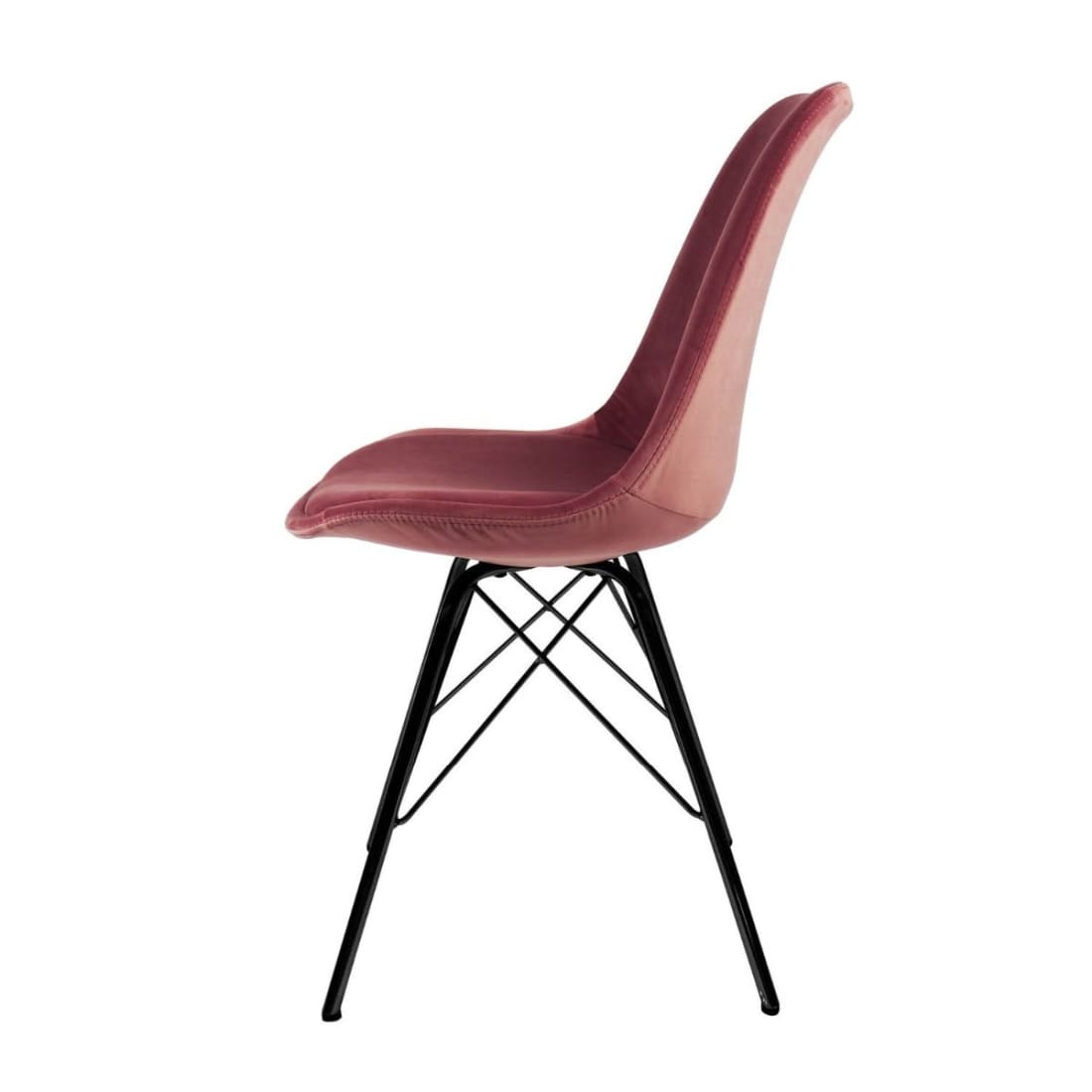 Kick Kuipstoel Velvet Zwart Frame - Roze - Velvet