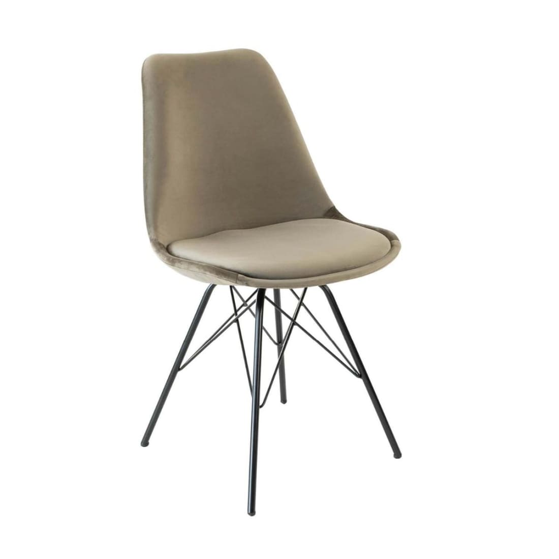 Kick Kuipstoel Velvet Zwart Frame - Taupe - Velvet