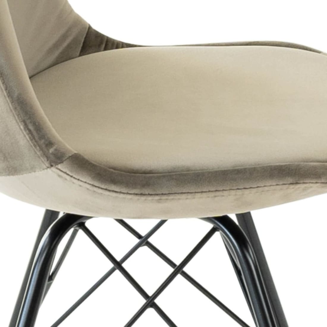 Kick Kuipstoel Velvet Zwart Frame - Taupe - Velvet