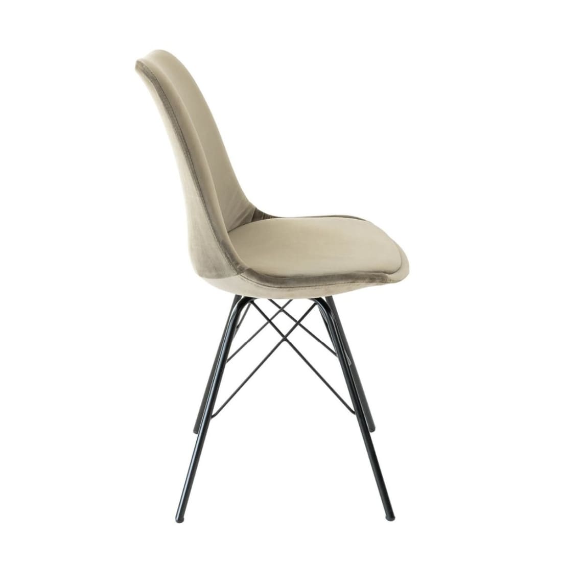 Kick Kuipstoel Velvet Zwart Frame - Taupe - Velvet