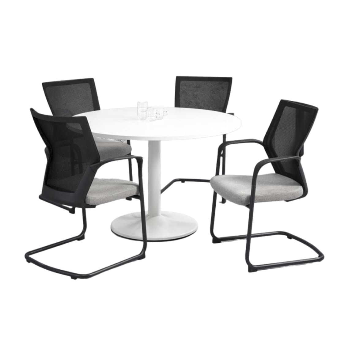 Manager Ronde Vergadertafel Ø120CM 4 personen - Wit Blad - 