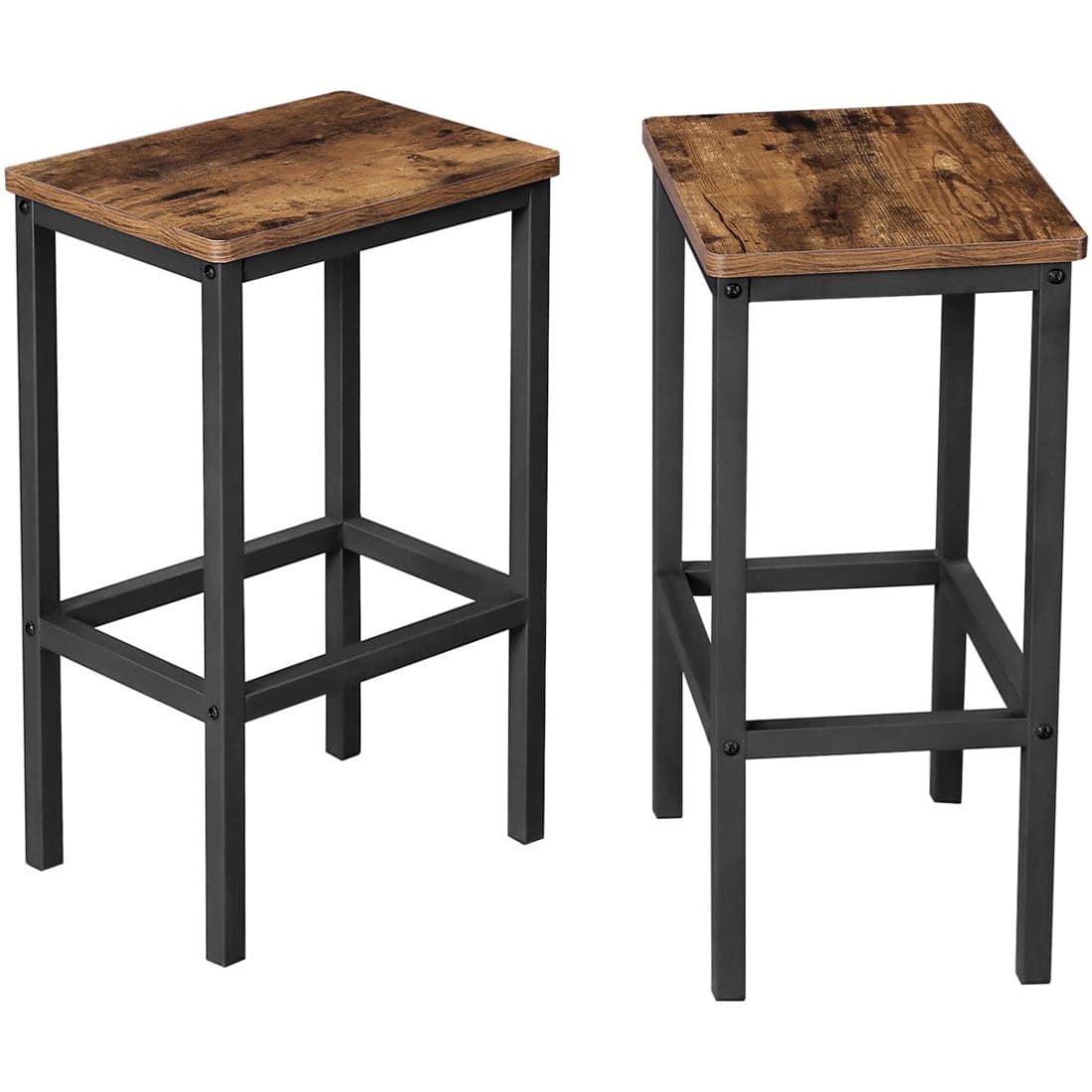 Mazazu - Barkrukken set van 2 - Industrieel - Hout/Metaal -