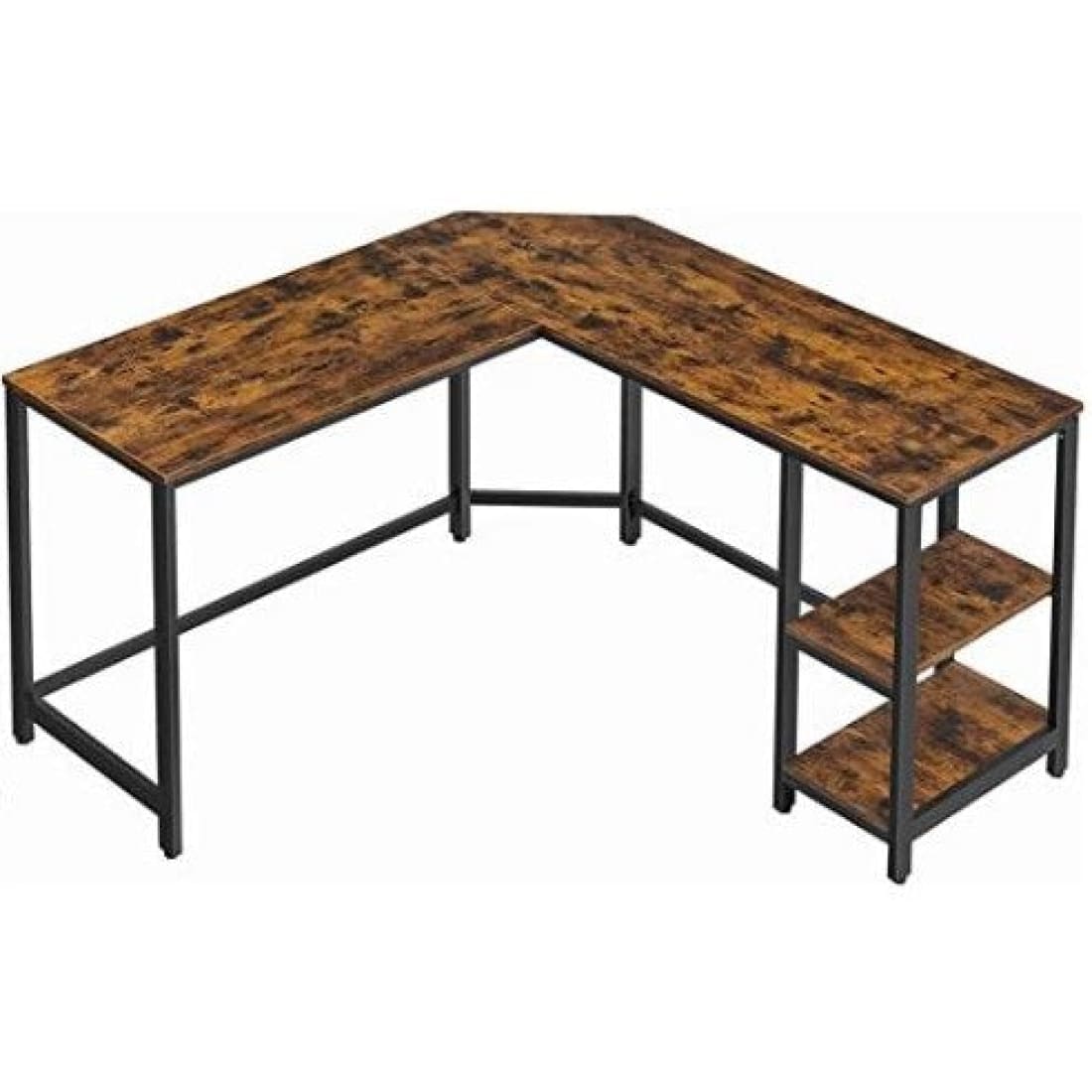 Mazazu - Bureau - Laptop tafel - L-vormig - Hout/Metaal -