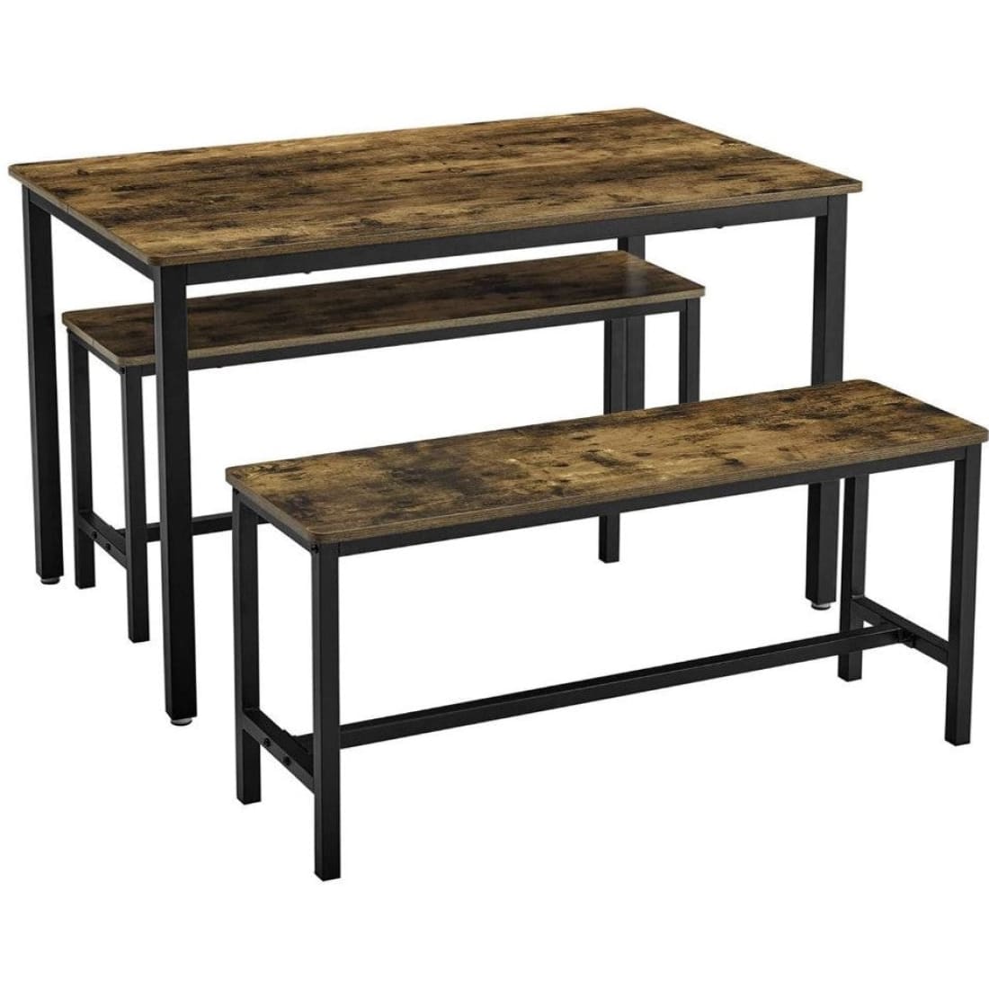 Mazazu - Eettafel met 2 banken - Woonkamer - Industrieel -