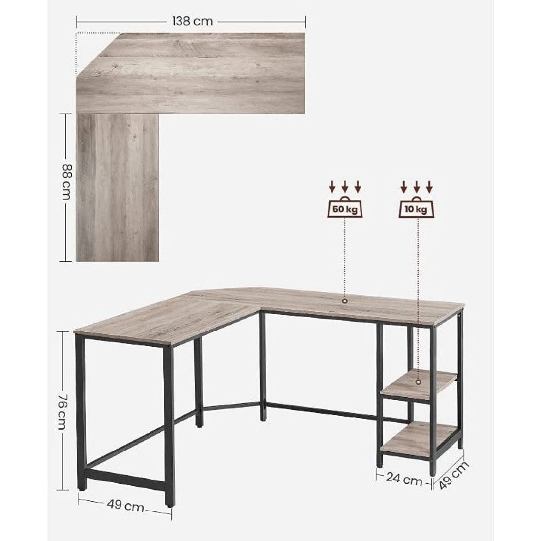 Mazazu- Laptoptafel - Computerbureau - Industrieel - Hout -