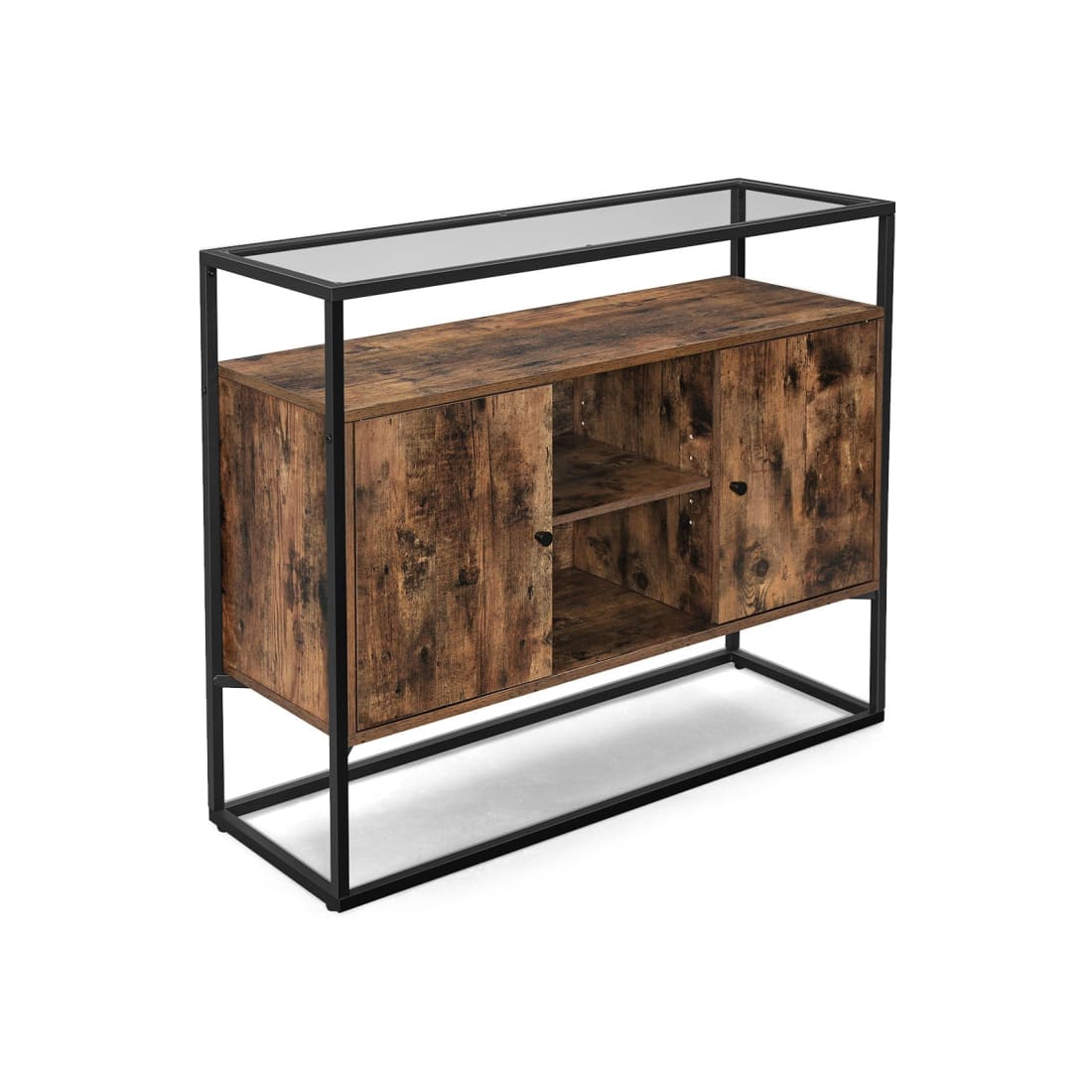 Mazuza Home - Dressoir - Met glazen oppervlak - Industieel -