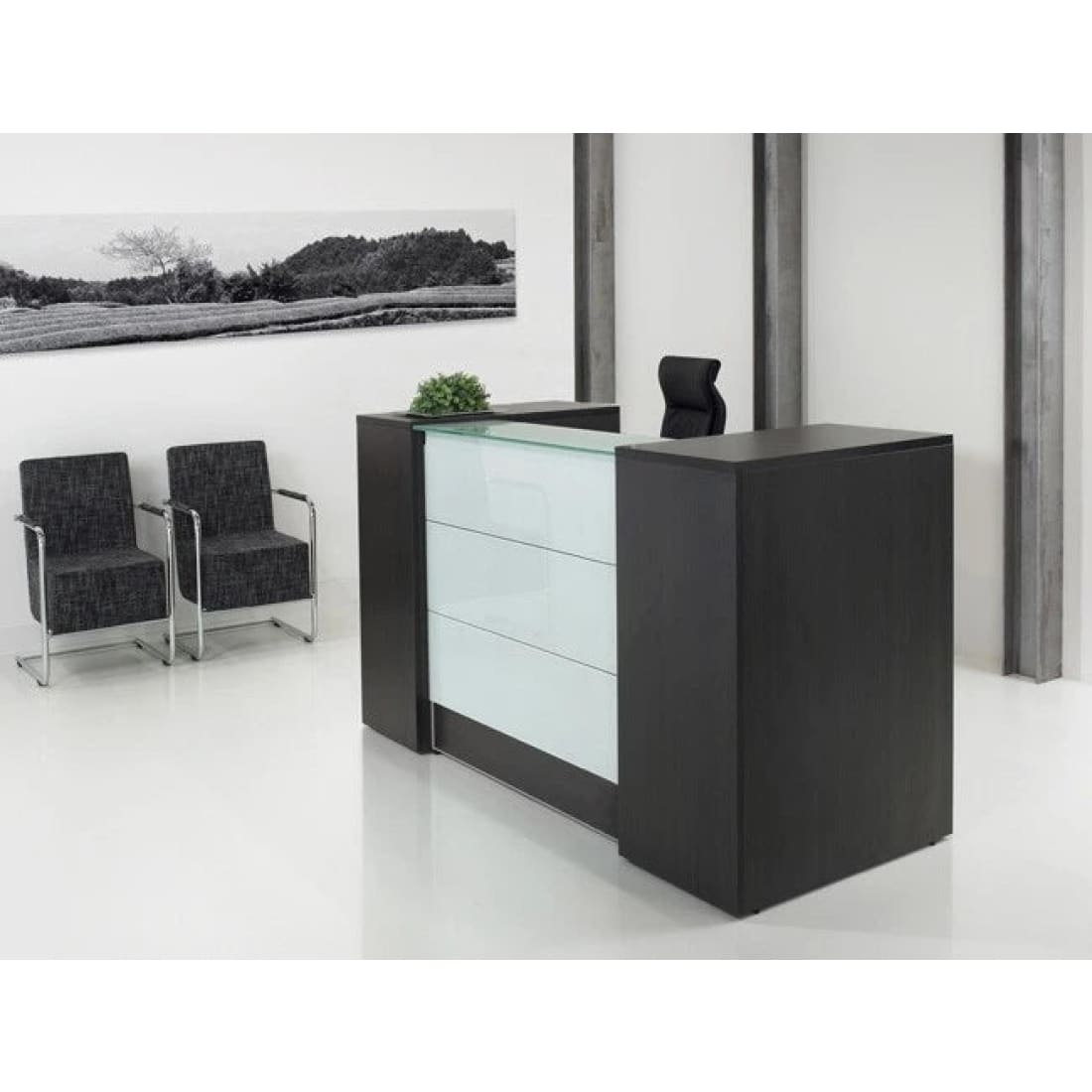 Ontvangstbalie Manage IT 188 cm - Donker Eiken - Receptie 