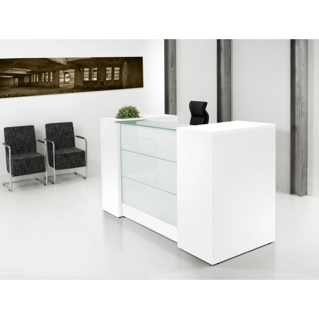 Ontvangstbalie Manage IT 188 cm - Wit - Receptie Balies