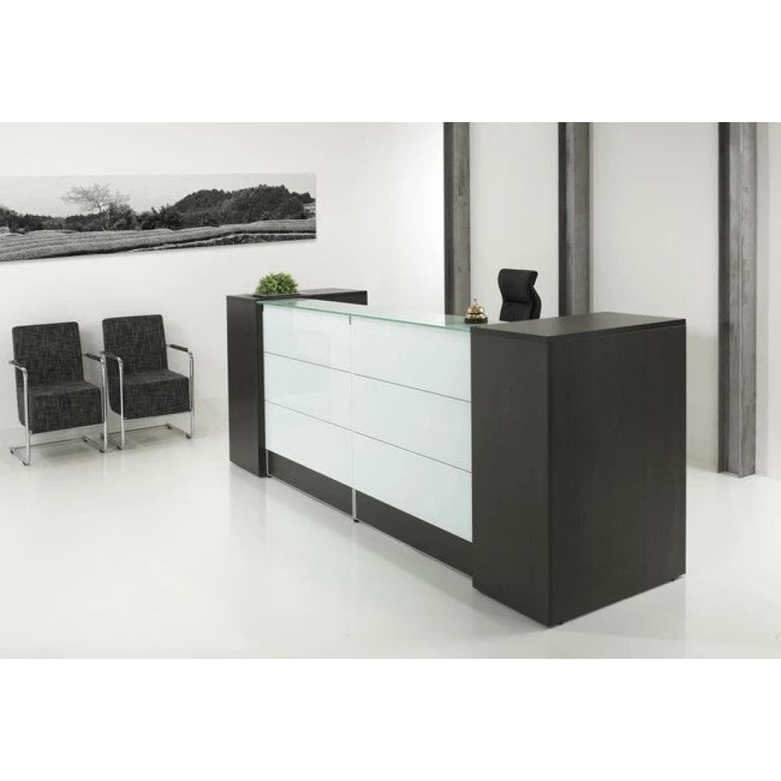 Ontvangstbalie Manage IT 288 cm - Donker Eiken - Receptie 
