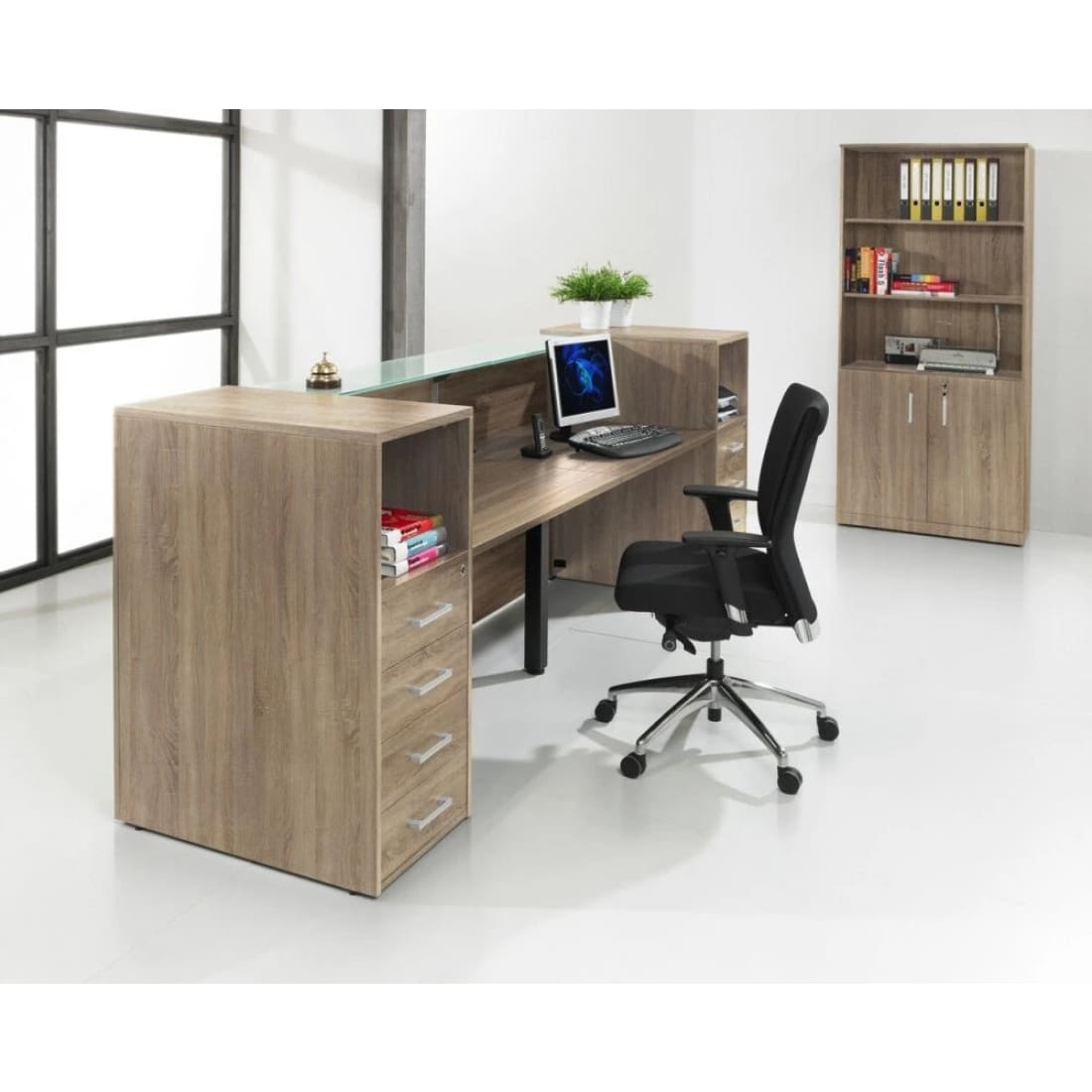 Ontvangstbalie Manage IT 288 cm - Robson Eiken - Receptie 
