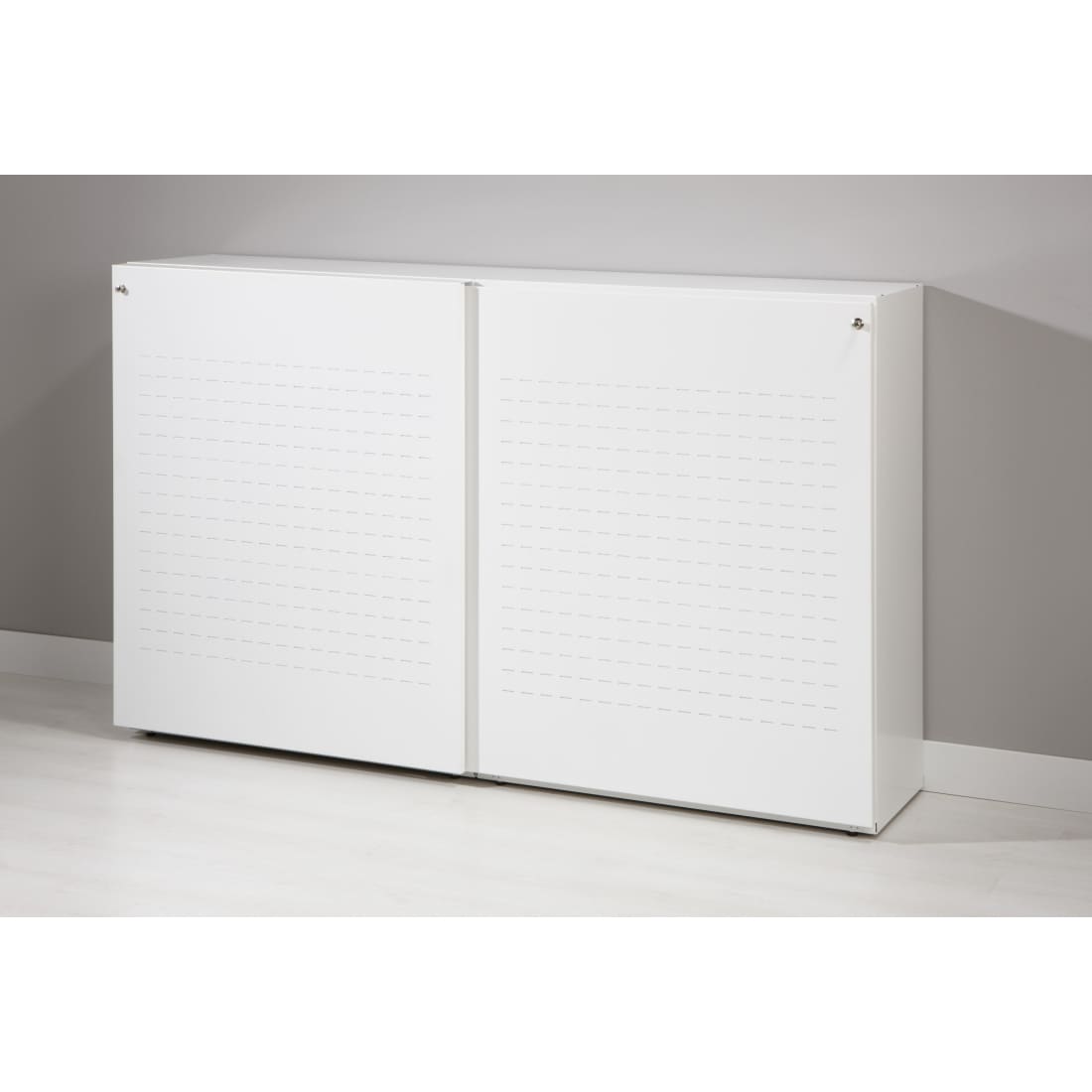 Schuifdeurkast Akoestisch Zuidas 122x200x48cm - Wit met 