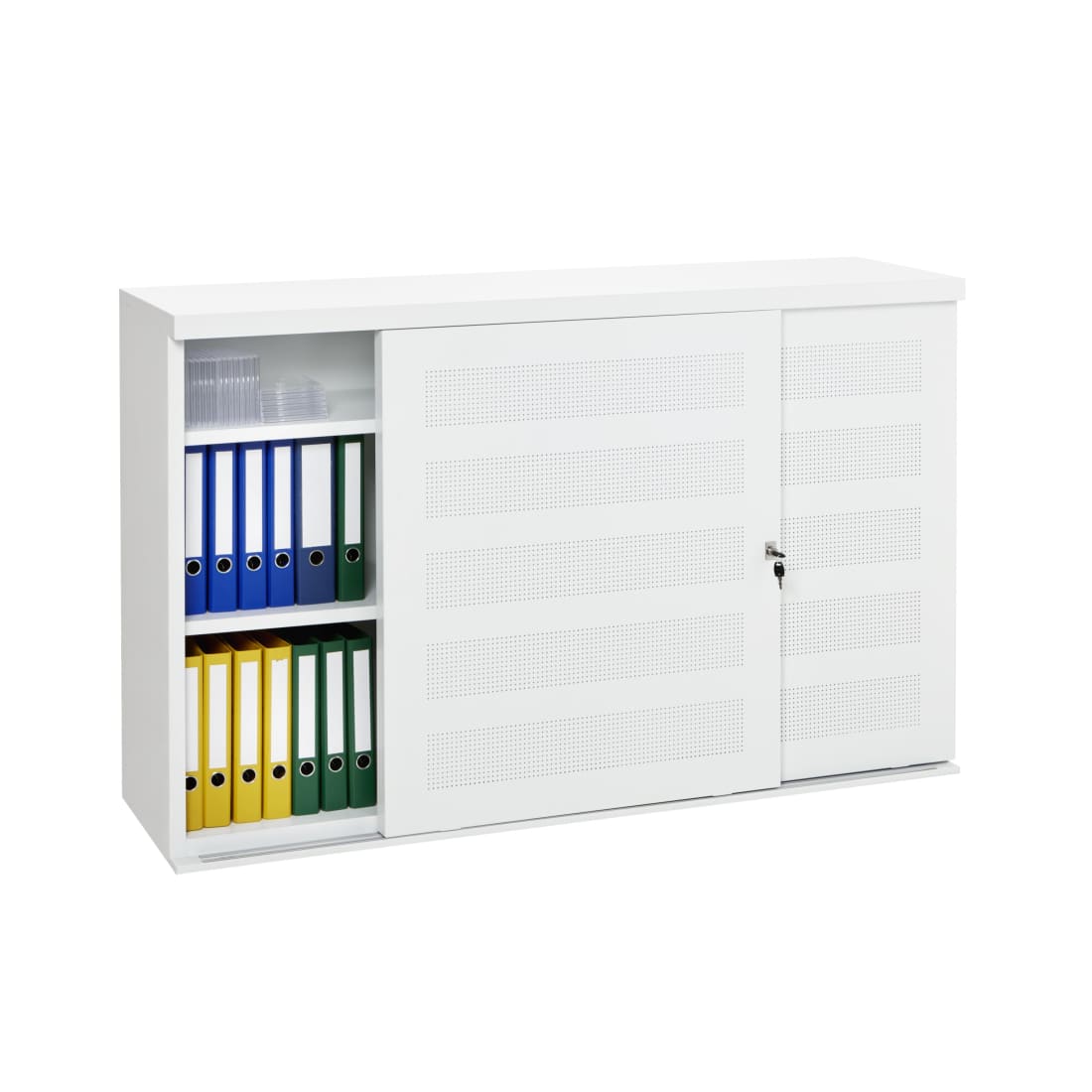 Schuifdeurkast Jaarbeurs 100 x 160 cm - Wit met perfo deuren