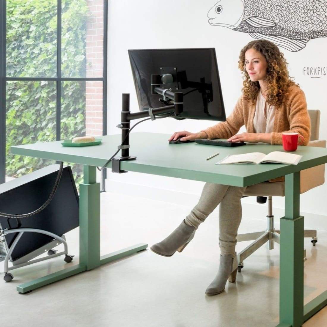 Viewgo monitorarm - Desko Zwart BS EN ISO 9241 - 